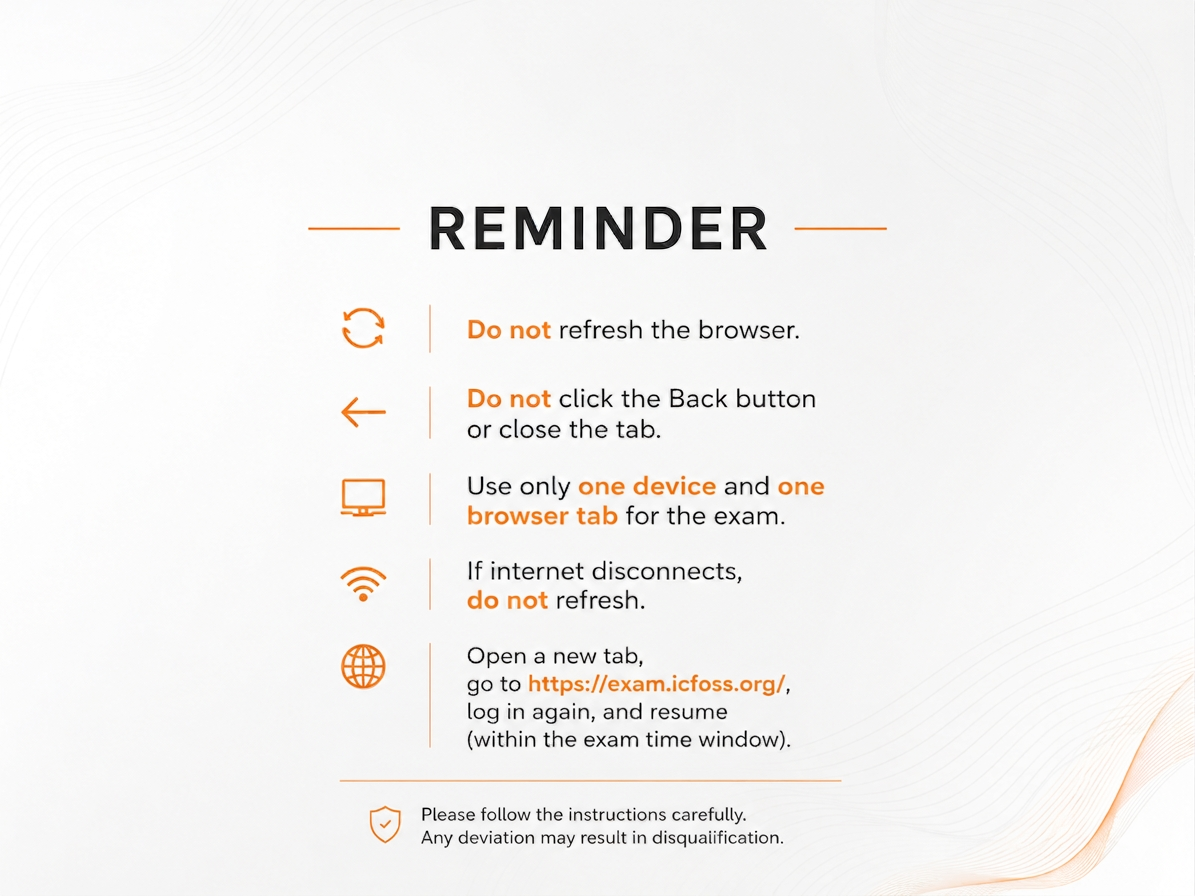 REMINDER FOR THOSE WHO ATTEND THE EXAM